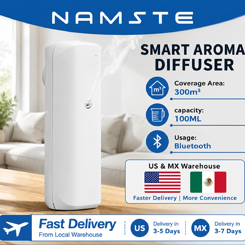 Home Fragrance Logo - NAMSTE Aromatyczny Dyfuzor Olejków Eterycznych Bluetooth,